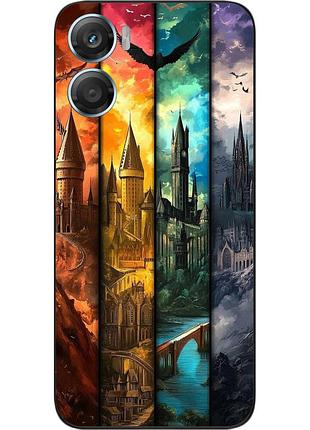 Силиконовый чехол epik для motorola g06 с принтом замки факультетов хогвартс