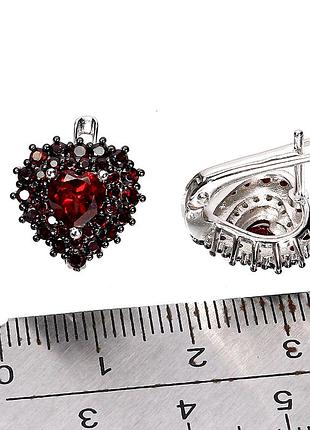 Серьги серебро 925 натуральный гранат 3