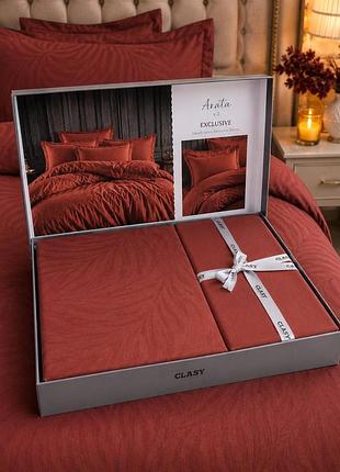 Постельное белье clasy deluxe сатин жаккард евро размер 200 на 220 см arata