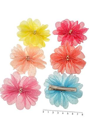 Набор заколок-уточек с бантиками 8см (9021)
