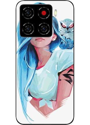 Силіконовий чохол epik для zte blade a56 з принтом дівчина з совою