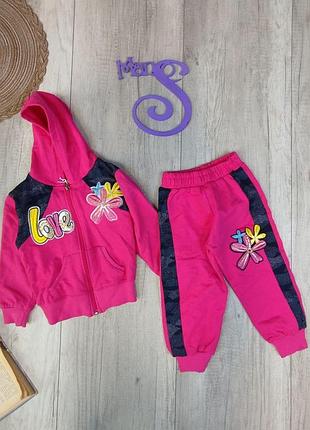 Костюм для дівчинки remi kids толстовка і штани рожевий розмір 92 (2-3 роки)
