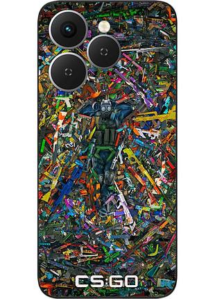 Силиконовый чехол epik для tecno spark 40 (km5n) с рисунком cs go guns