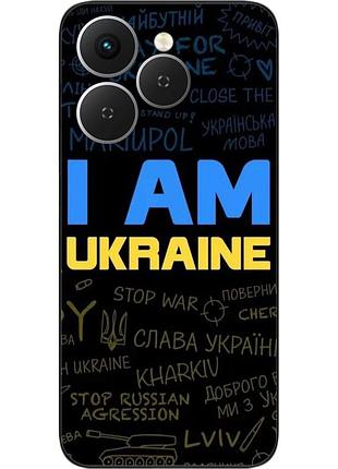 Силіконовий чохол epik для tecno spark 40 (km5n) з принтом україна написи