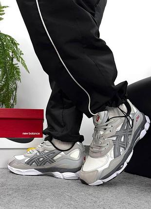 Утеплені зимові чоловічі кросівки asics gel-nyc gore-tex winter termo grey white асікс сірого з білим кольорів термо