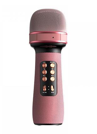 Мікрофон караоке bluetooth підключення fm-режим рожевий (ws-898pn)