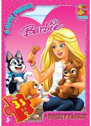 Пазлы g-toys barbie 35 эл (ba017)
