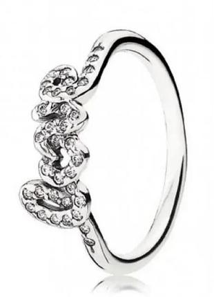 Серебряное кольцо пандора love р.54,56 pandora