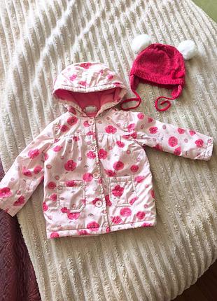 Демісезона куртка f&f 74(6-9m) і шапочка chico 74