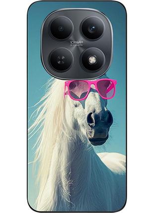 Силиконовый чехол epik для xiaomi redmi note 15 4g / 5g с принтом лошадь в розовых очках
