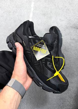 Утеплені зимові чоловічі кросівки asics gel-nyc gore-tex winter termo black асікс чорного кольору термо