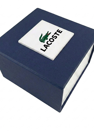 Подарочная упаковка для часов lacoste, коробка-футляр с подушкой, синяя с белым ( ibw108-13zo )