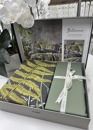 Постільна білизна clasy сатин де люкс євро розмір 200 на 220 см botanica