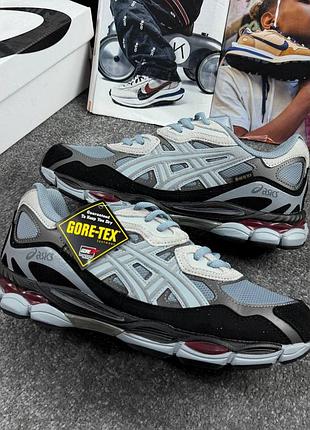 Утеплені зимові чоловічі кросівки asics gel-nyc gore-tex winter termo grey асікс сірого кольору термо