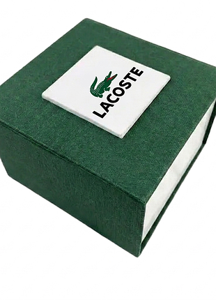 Подарочная упаковка для часов lacoste, коробка-футляр с подушкой, зеленая с белым ( ibw108-13go )