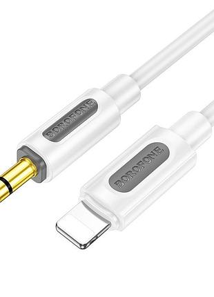 Аудиокабель borofone bl20 true sound silicone digital audio conversion cable ip - white