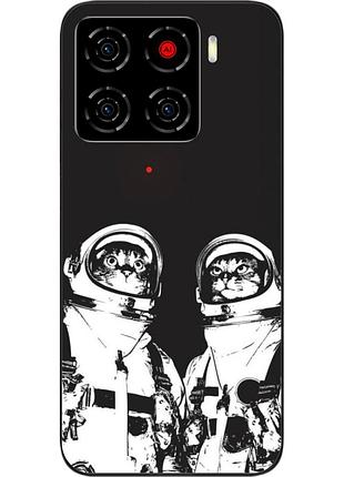 Силиконовый чехол бампер epik для zte blade a56 с принтом космонавты коты