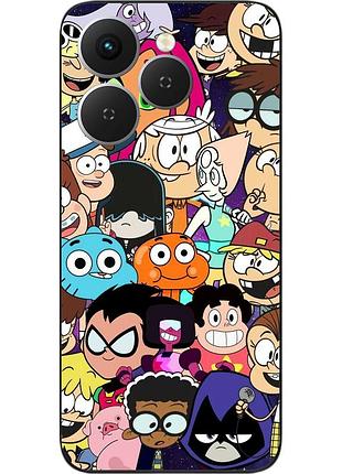 Чехол силиконовый epik для tecno spark 40 (km5n) с принтом звёзды cartoon network