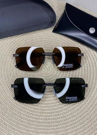 Якісні сонцезахисні чоловічі окуляри безободкові polarized porsche design поляризовані з захистом від у-ф
