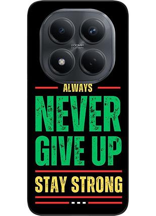 Чехол силиконовый epik для xiaomi redmi note 15 pro 4g с изображением с надписью never give up