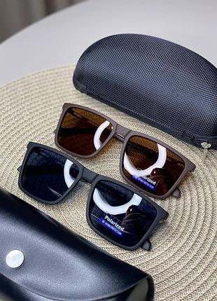 Мужские очки armani polarized квадратные армани с поляризацией антибликовые очки с металлическим заушником