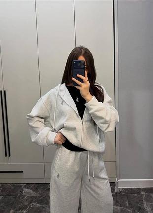Женский костюм спортивный polo s m l кофта с капюшоном и брюки с затяжками качественная двухнить модный 2-ка женские костюмы
