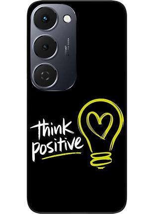 Чехол силиконовый epik для tecno spark 40 pro plus (km7) с изображением с надписью think positive