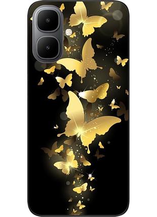 Силиконовый чехол epik для infinix smart 10 (x6725) с принтом золотые бабочки