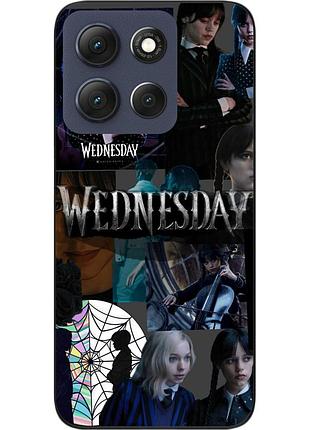 Чехол силиконовый epik для motorola g86 5g с рисунком wednesday тайна