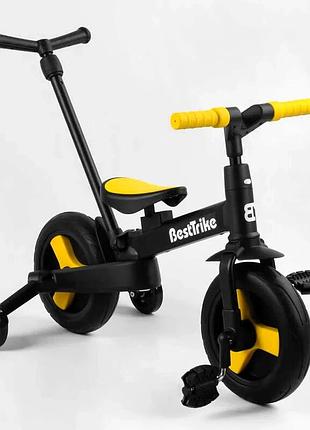 Велосипед-трансформер best trike 58195 (1) колеса pu 10’’, родительская ручка, съемные педали