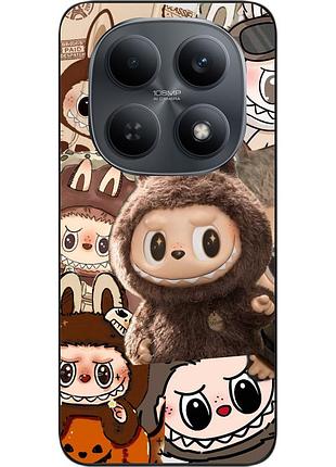 Силиконовый чехол epik для xiaomi redmi note 15 4g / 5g с принтом лабубу коричневый