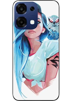 Силіконовий чохол epik для oppo a6 pro з принтом дівчина з совою