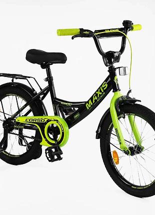Велосипед детский двухколёсный для мальчиков 5-8 лет 18 дюймов с корзинкой и багажником "corso" cl-18130