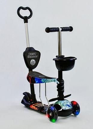 Самокат 5в1 21500 best scooter абстракция, колеса pu светящиеся