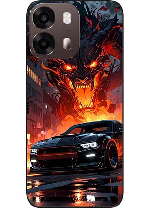 Силиконовый чехол epik для oppo a6s с принтом огненный дракон