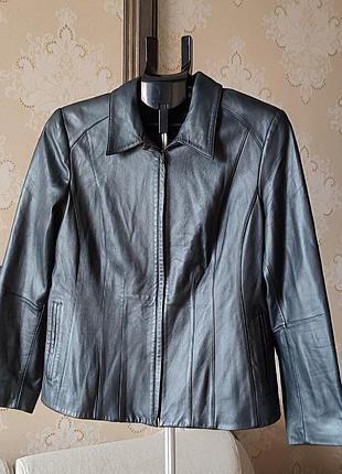 Кожанная куртка р 18 xl xxl 2xl шкіряна куртка м'яка шкіра шкіряні натуральна справжня натуральная кожа кожанные кожаные кожи графит класичний 50-52 4