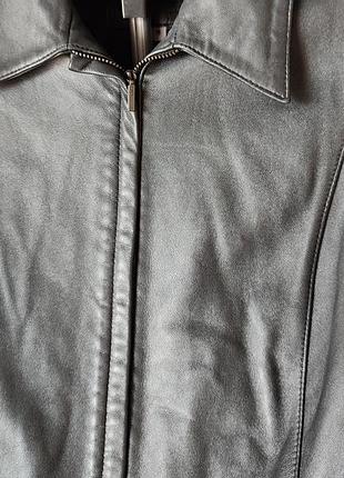 Кожанная куртка р 18 xl xxl 2xl шкіряна куртка м'яка шкіра шкіряні натуральна справжня натуральная кожа кожанные кожаные кожи графит класичний 50-52 6