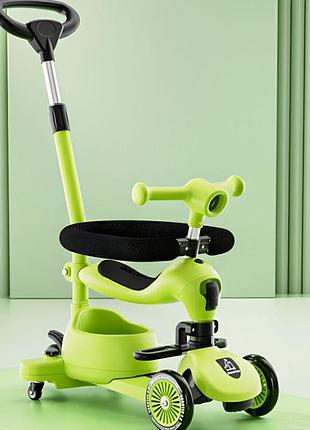 Самокат триколісний 3в1 maraton 3в1 k619 беговел каталка з ручкою, фара, звук