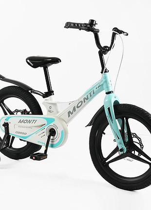 Велосипед 18" дюймів 2-колісний corso «monti» mt-18478 (1) магніва розма, літиі діски, дискові галь