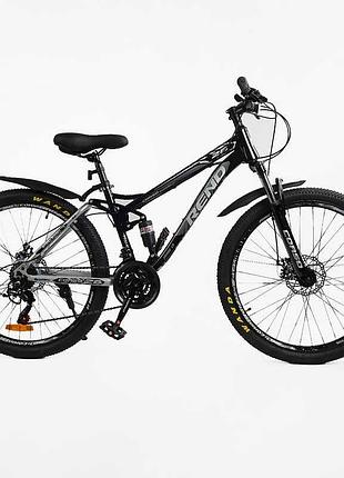Велосипед спортивний двопідвісний corso 26" дюймів "rend" rd-16800, shimano