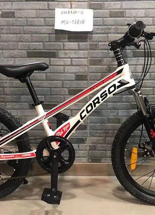 Детский спортивный велосипед 20’’ corso mg-56818 облегченный магниевый, shimano 7 скоростей