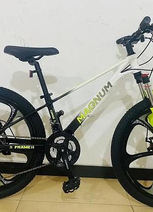 Спортивный велосипед подростковый 24" corso «magnum» mn-24637 магниевая рама 11" shimano