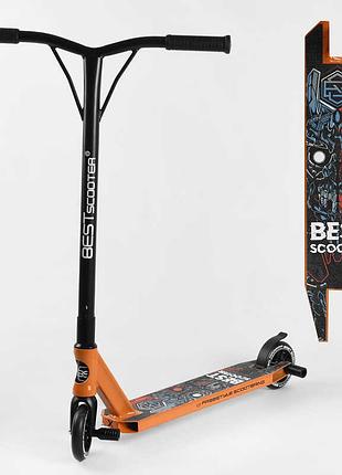 Самокат трюковый best scooter 18378 (1) hic-система, пеги, алюминиевый диск и дека, колёса pu d-110мм, ширина