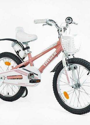 Велосипед 2-х колесный легкий 18" "corso" tg-60323 "tayger" алюминиевая рама, ручной тормоз, доп. колеса