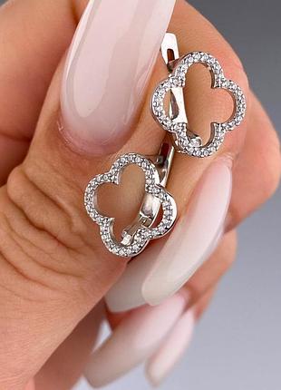 Серебряные серьги клевер 0082.50р
