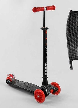 Самокат a 25772 /779-1524 "best scooter" (1) 4 колеса pu, свет, трубка руля алюминиевая, d передних колес =12