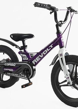 Велосипед 16" дюймів 2-колісний corso «revolt» mg-16321 (1) магнівний роз, літиї діски, дискові гал