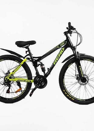 Велосипед спортивний двопідвісний corso 26" дюймів "rend" rd-14196, shimano
