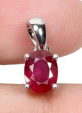 Подвеска серебро 925 натуральный рубин