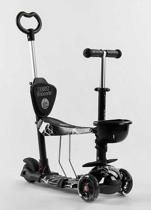 Самокат 5в1 41405 (1) best scooter, абстракция, pu колеса, подсветка колес, в коробке